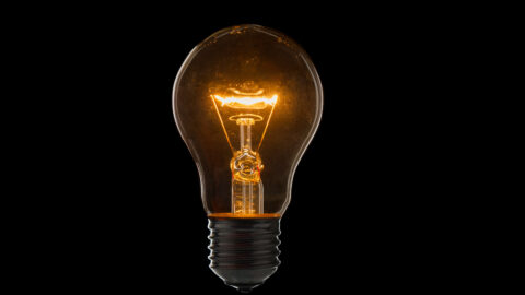 light bulb in the darkness